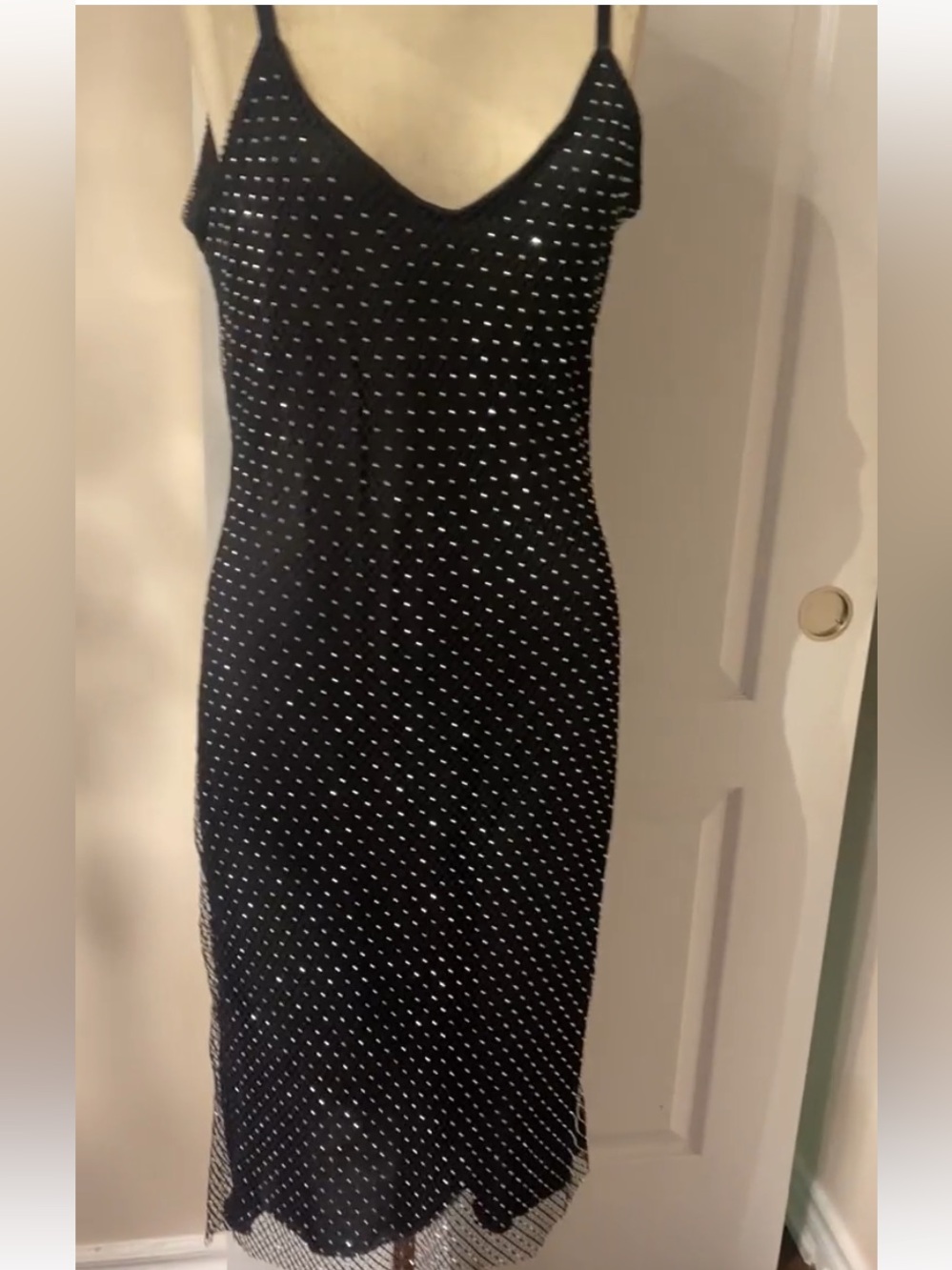 Haute Hippie Black Dress natted Detail S